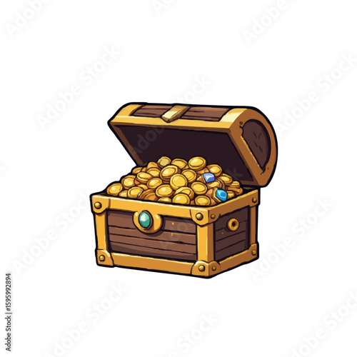 treasure chest with gold coins
