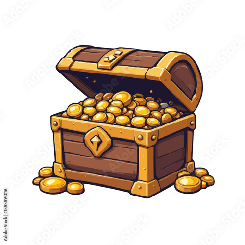treasure chest with gold coins