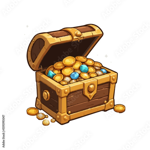 treasure chest with gold coins