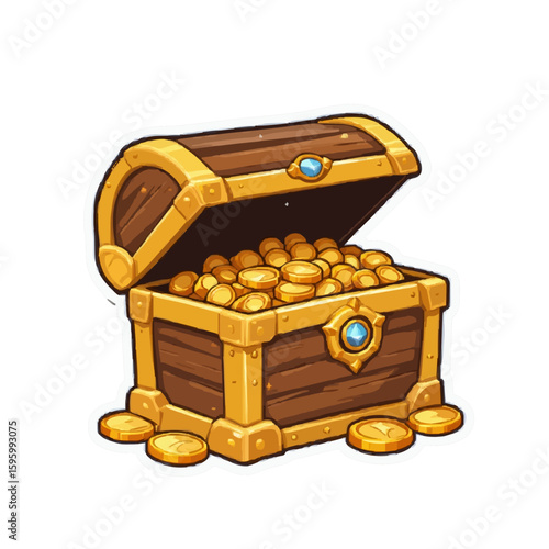 treasure chest with gold coins