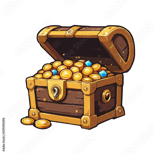 treasure chest with gold coins