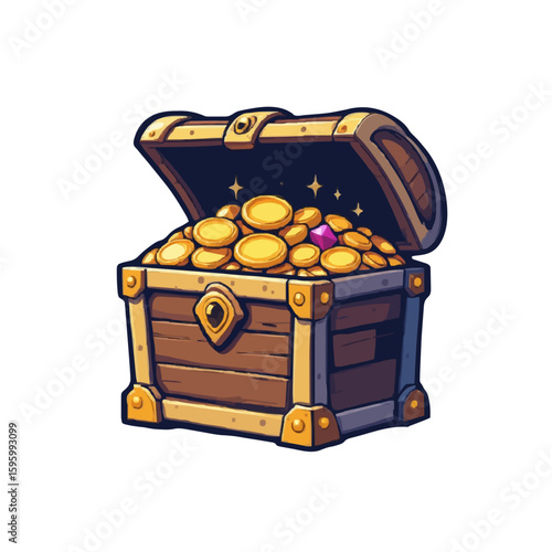 treasure chest with gold coins