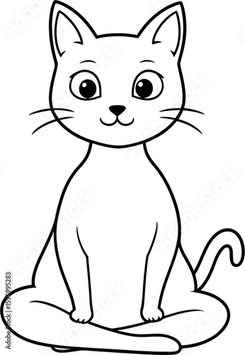 Relaxing Cat Illustration: Meditative Pose, Animal Character Art