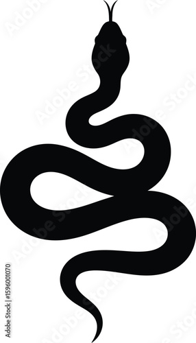Vector art of snake silhouette isolated on transparent background