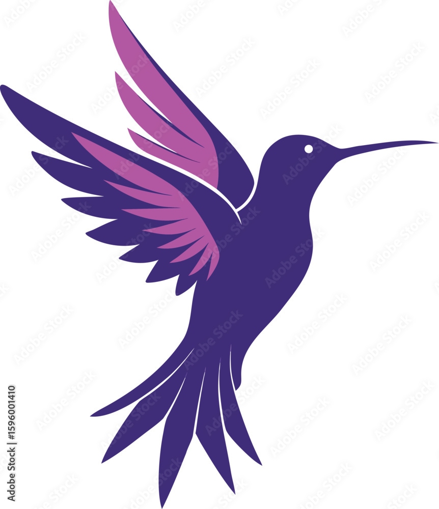 Obraz premium A colorful vector illustration of a hummingbird flying near a flower