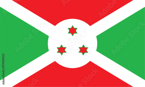 Nationall flag of Burundi. Vector illustration
