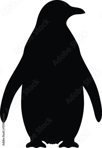 Vector art of penguin silhouette isolated on transparent background