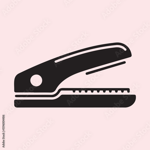 Simple Black Stapler Icon editable
