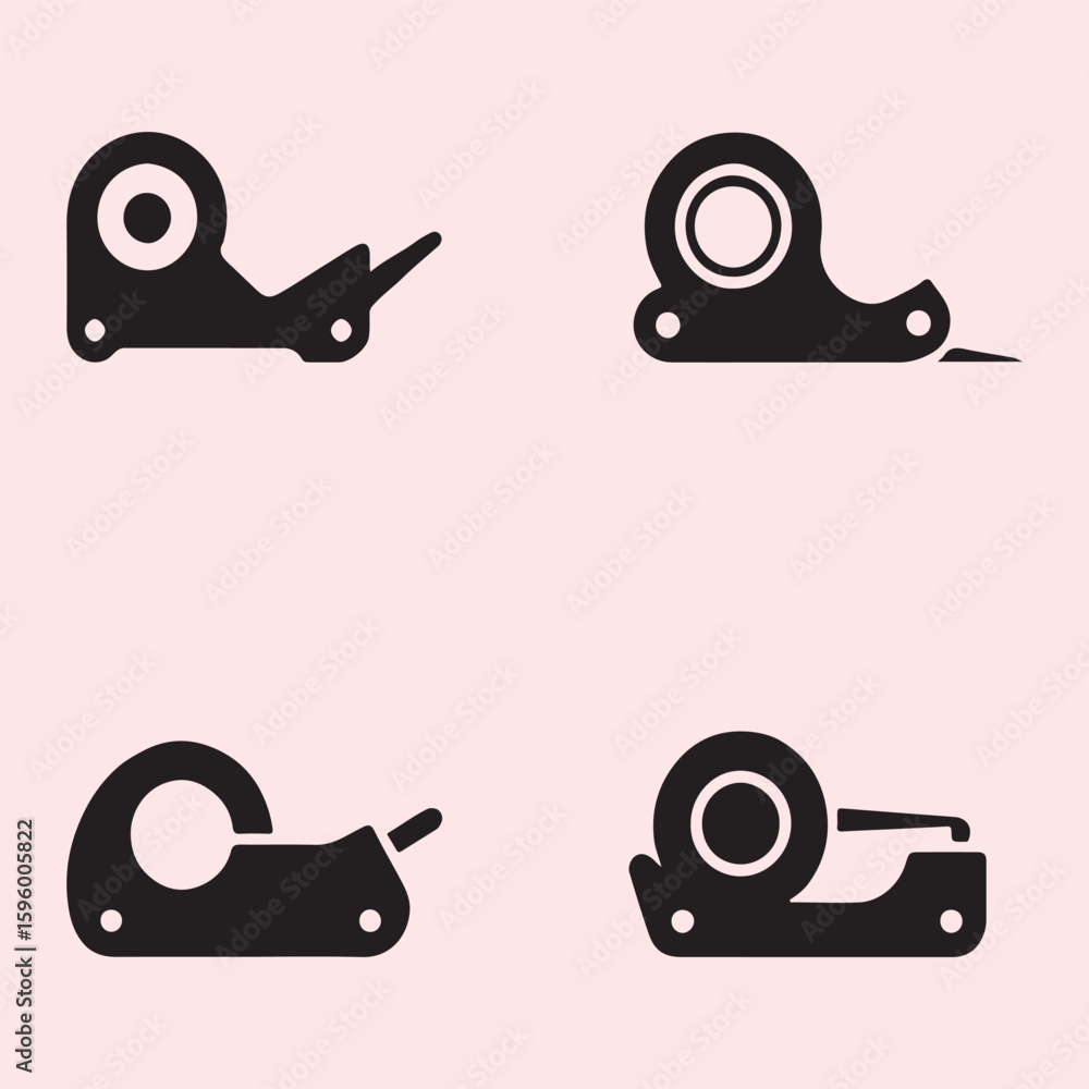 Obraz premium Black Icon Set of Tape Dispensers 