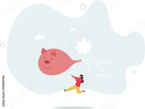 Loss money from economic crisis or stock market crash, financial problem or losing all savings pension concept.human life.