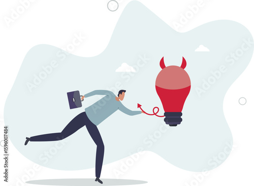Bad idea cause problem and failure, stupid mistake or poor idea, disappointment from rejected,human life.