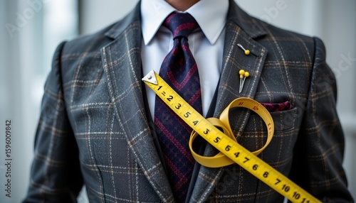 Wallpaper Mural tailor measuring suit, pins and tape, custom fashion Torontodigital.ca