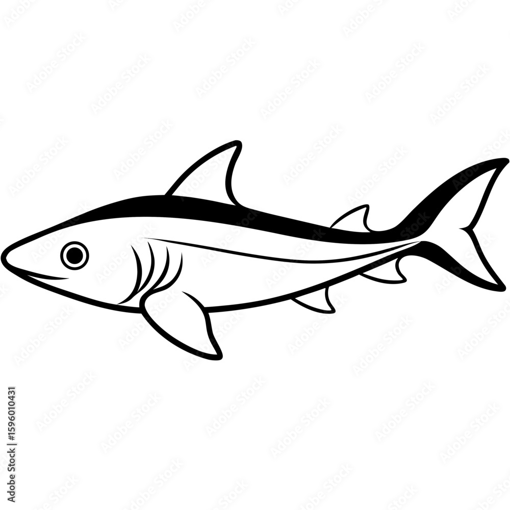 Fototapeta premium Dogfish fish vector illustration perfect for posters, icon, t-shirts, cards, wall art prints and ai design.