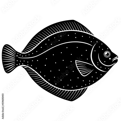 Flounder fish vector illustration perfect for posters, icon, t-shirts, cards, wall art prints and ai design.