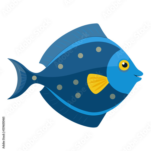 Flounder fish vector illustration perfect for posters, icon, t-shirts, cards, wall art prints and ai design.