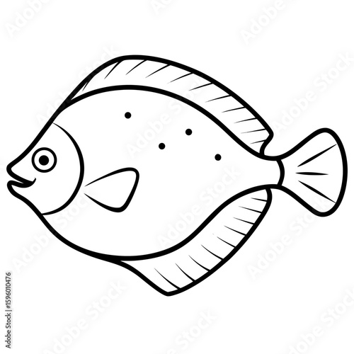 Flounder fish vector illustration perfect for posters, icon, t-shirts, cards, wall art prints and ai design.