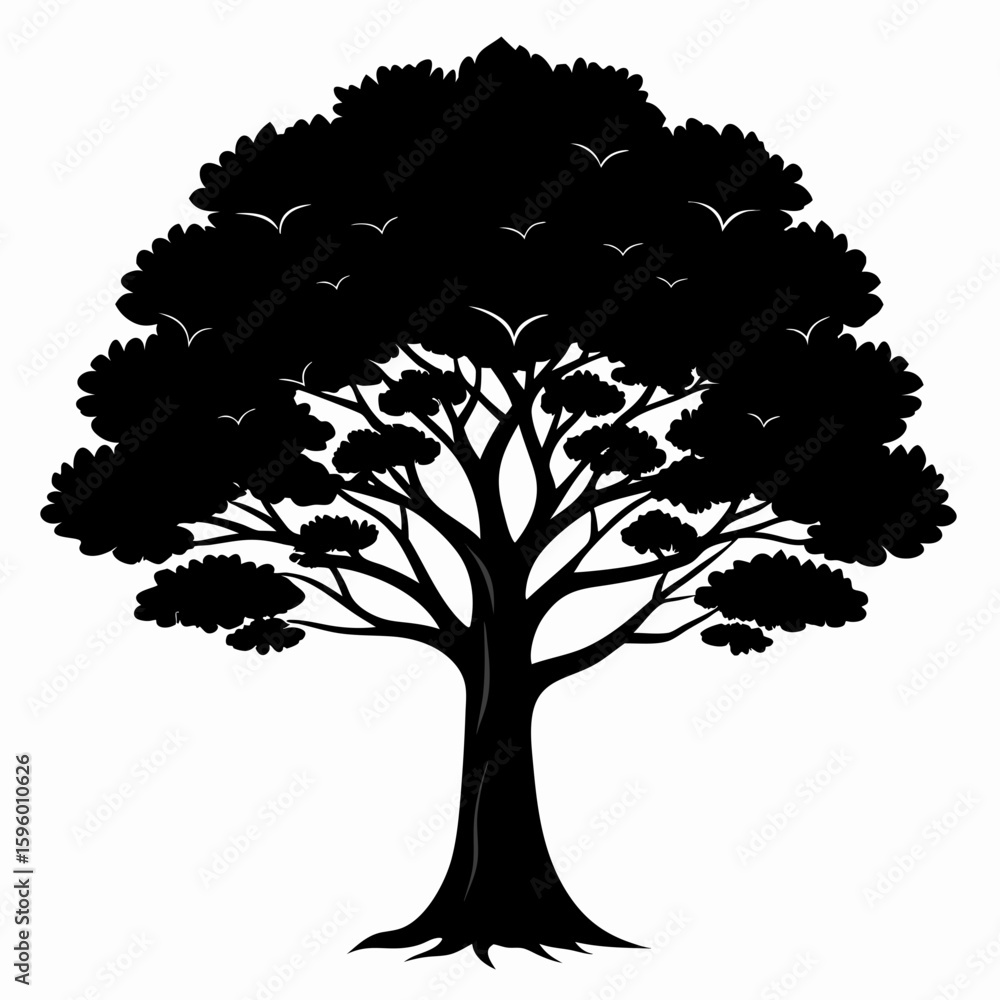 Obraz premium Elegant Tree Silhouette Graphic