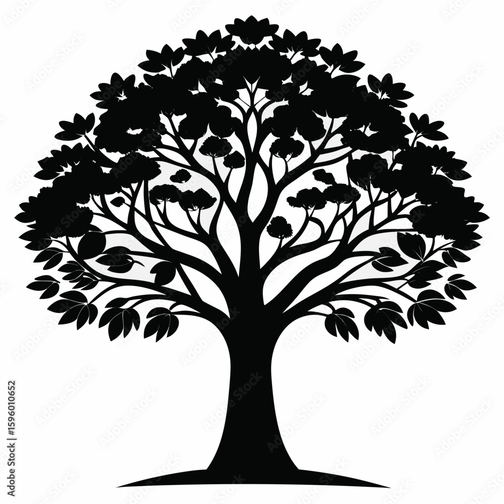 Obraz premium Elegant Tree Silhouette Graphic