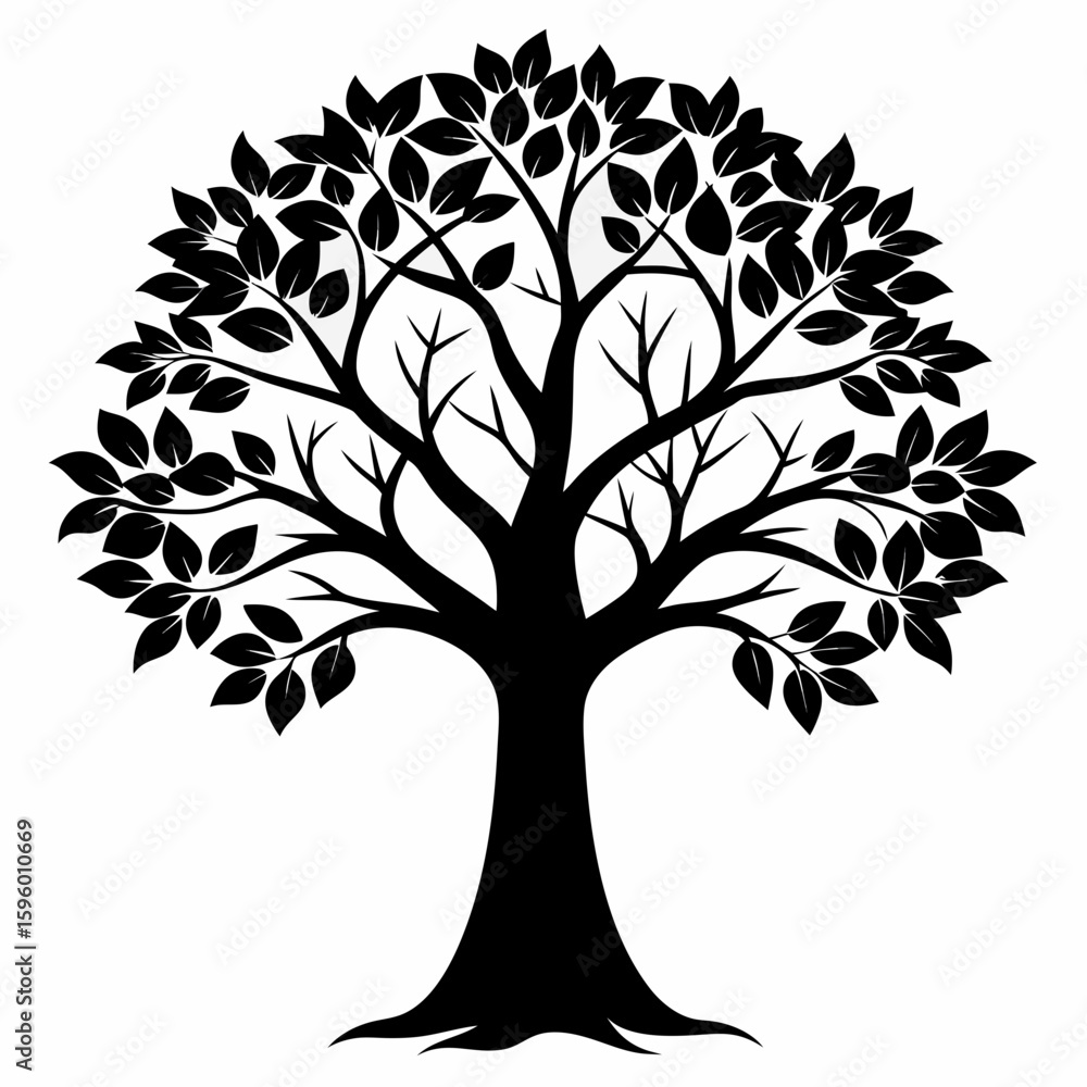 Obraz premium Elegant Tree Silhouette Graphic
