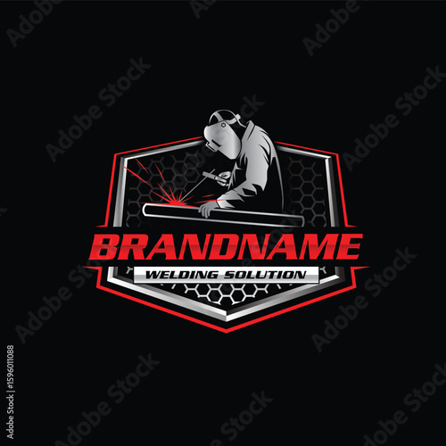 welder logo,Welding business logo,modern welder logo design