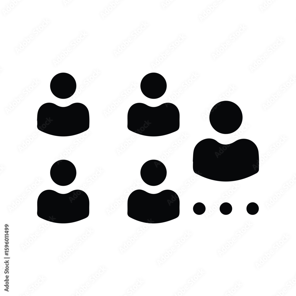 Five Person Profile Icon. Person Profile Illustration on Paper. Profile Report. Five Person Profile Icon. Person Profile Illustration on Paper. Profile Report.