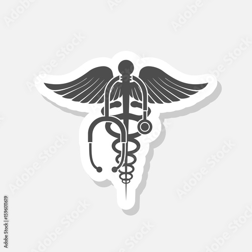 Medical health care template icon sticker isolated on gray background