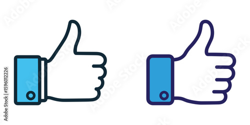 Thumbs Up Icon Set – Vector Symbols for Feedback, Like Button, and Positive Review
