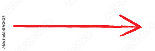 Red brush arrows isolated on white background.