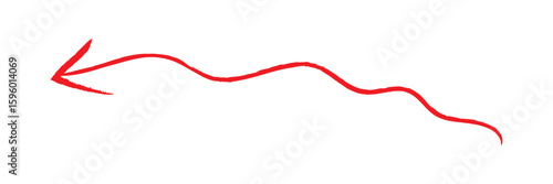 Red brush arrows isolated on white background.