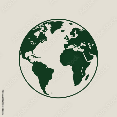 Clean and modern vector  world globe earth map geography continents countries travel exploration vector illustration design element