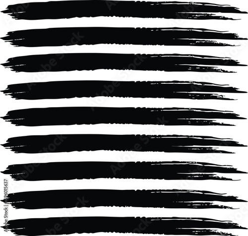 Set of black brush stroke bundle design