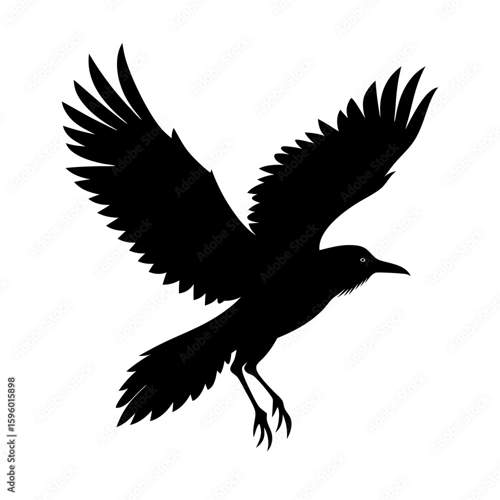 Fototapeta premium Black Bird in Flight Design