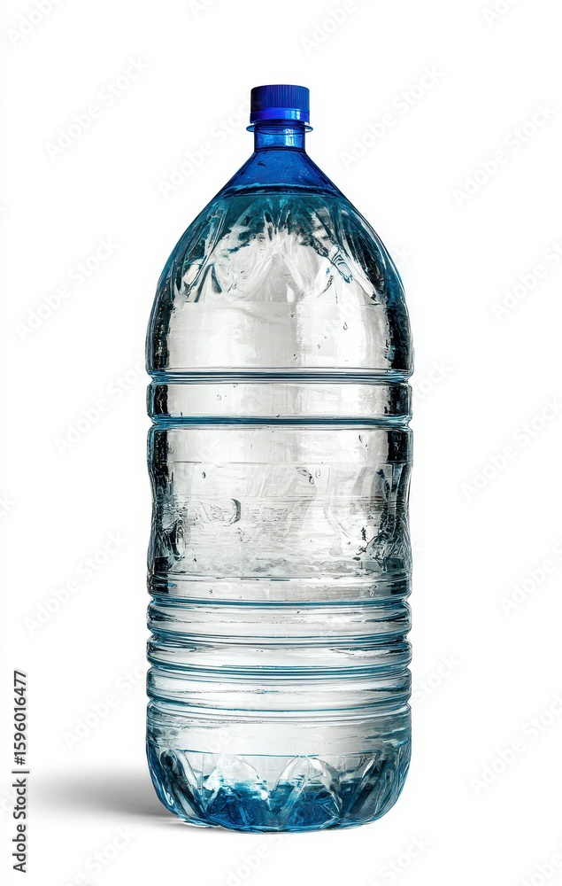 Fototapeta premium Large plastic water bottle against white background