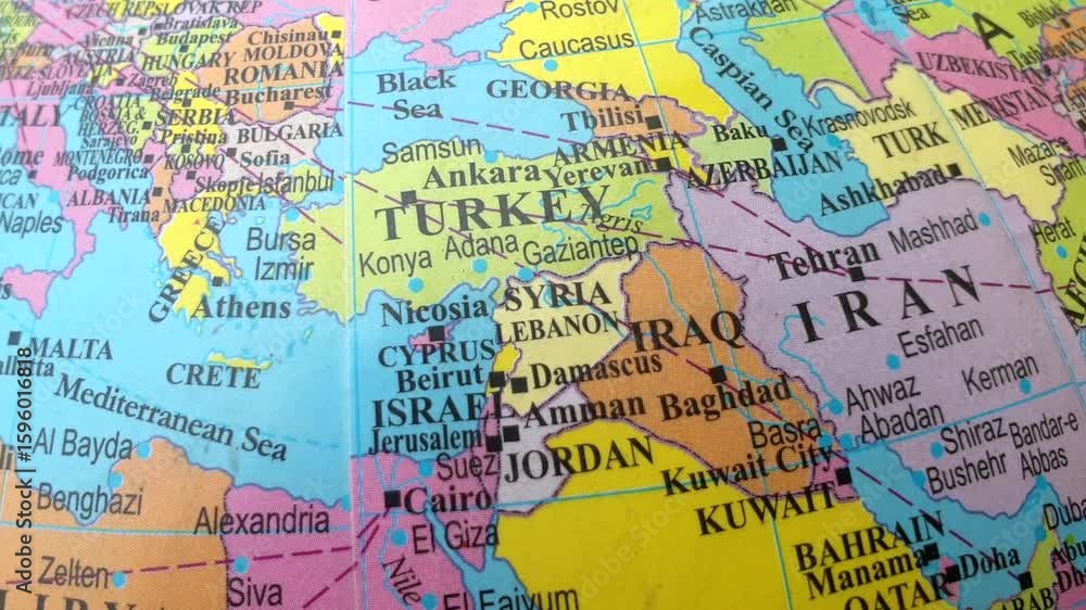 Iran, Iraq, Syria and Israel map Iran, Iraq, Syria and Israel map