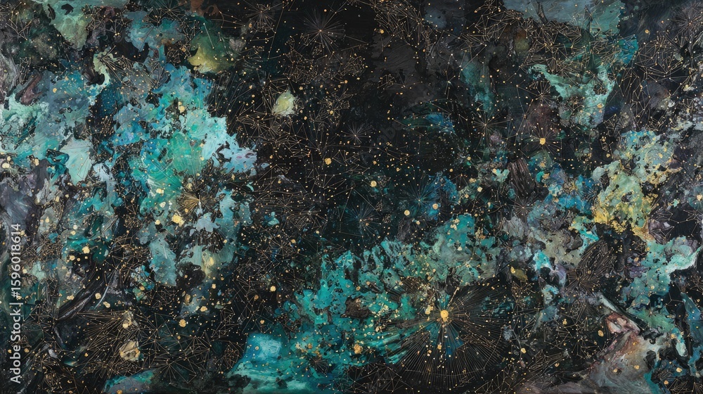 Fototapeta premium Abstract Starry Night Sky Painting