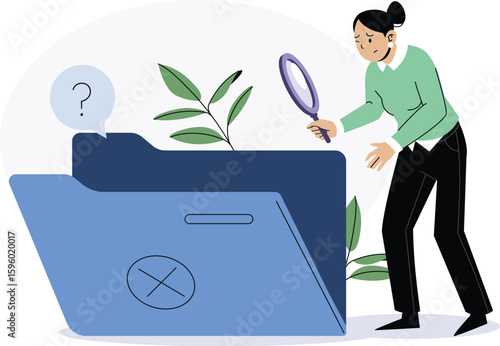 hand drawn no data vector concept
