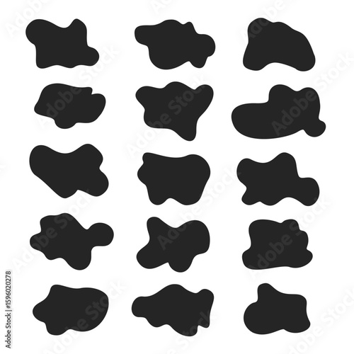 Minimal Fluid Ink Blotch Icons for Labels and Tags