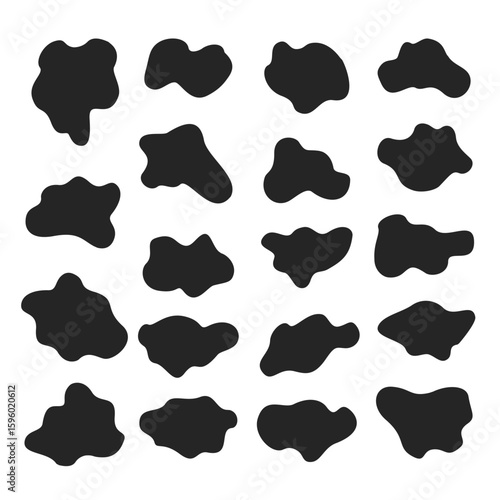 Set of Abstract Organic Blob Shapes for Modern Design Elements