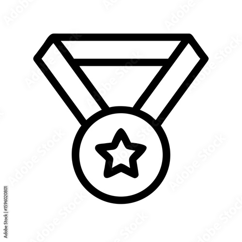 A clean outline icon of a medal with a star, suitable for websites or blogs to signify achievements, awards, recognition, quality, or top performance.

