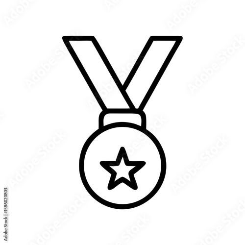 A clean outline icon of a medal with a star, suitable for websites or blogs to signify achievements, awards, recognition, quality, or top performance.

