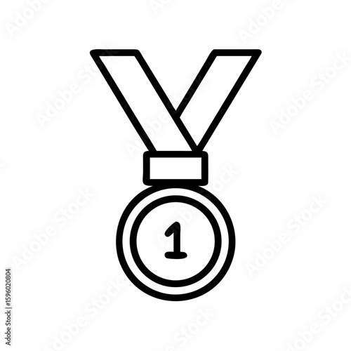 A clean outline icon of a first-place medal, ideal for websites or blogs to signify top achievement, ranking, success, competition, or excellence.

