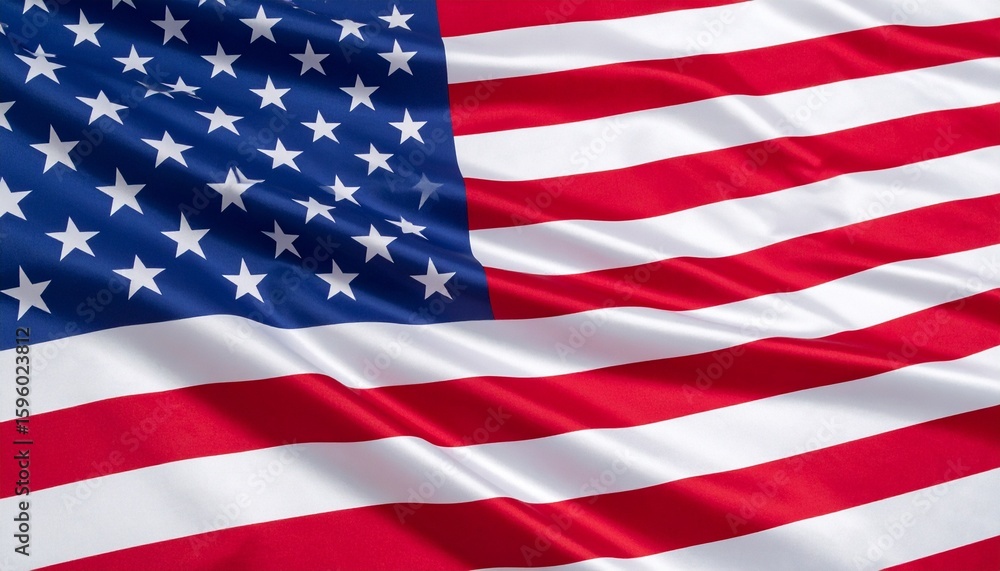 Obraz premium American flag with red and white stripes, blue canton with white stars