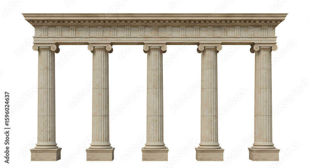 Obraz premium This classical stone colonnade is perfect for adding a touch of ancient grandeur to your architectural designs or historical projects, enhancing any scene with timeless elegance.