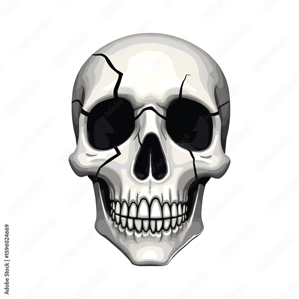 Obraz premium Realistic human skull with dark empty eye sockets