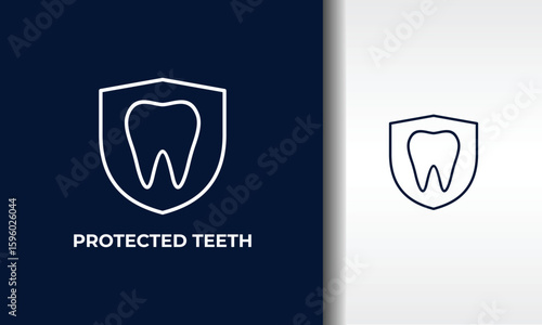 Protected Teeth Vector, Icon Or Logo Sign Isolated Symbol Illustration