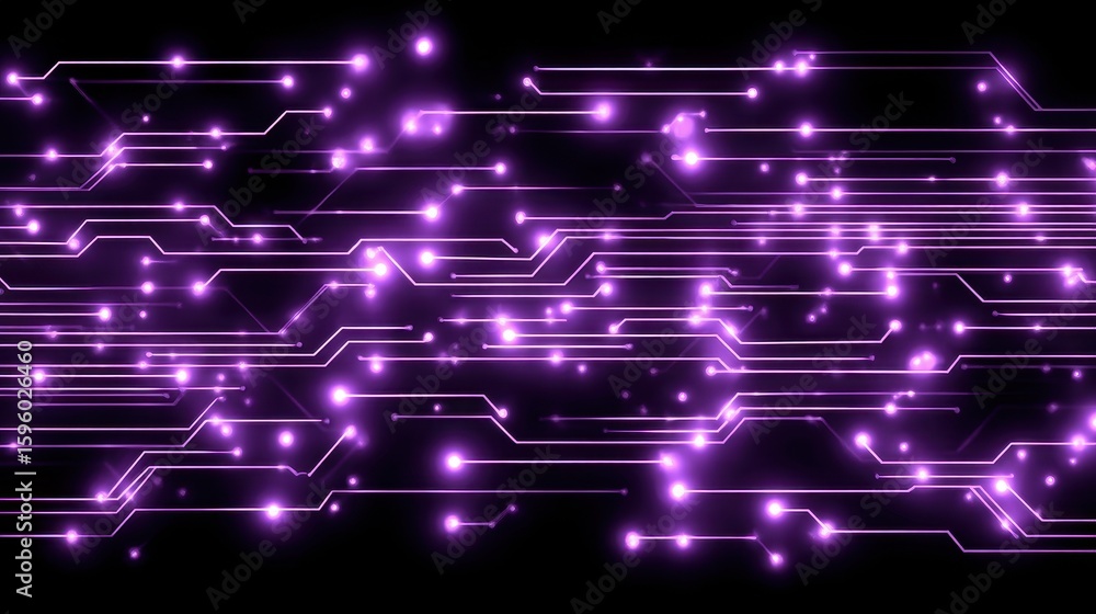 Obraz premium High-Tech PCB with Violet Power Channels