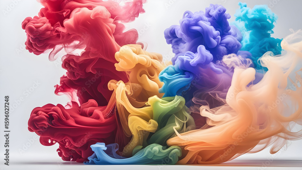 Obraz premium Rainbow Smoke isolated on transparent background 