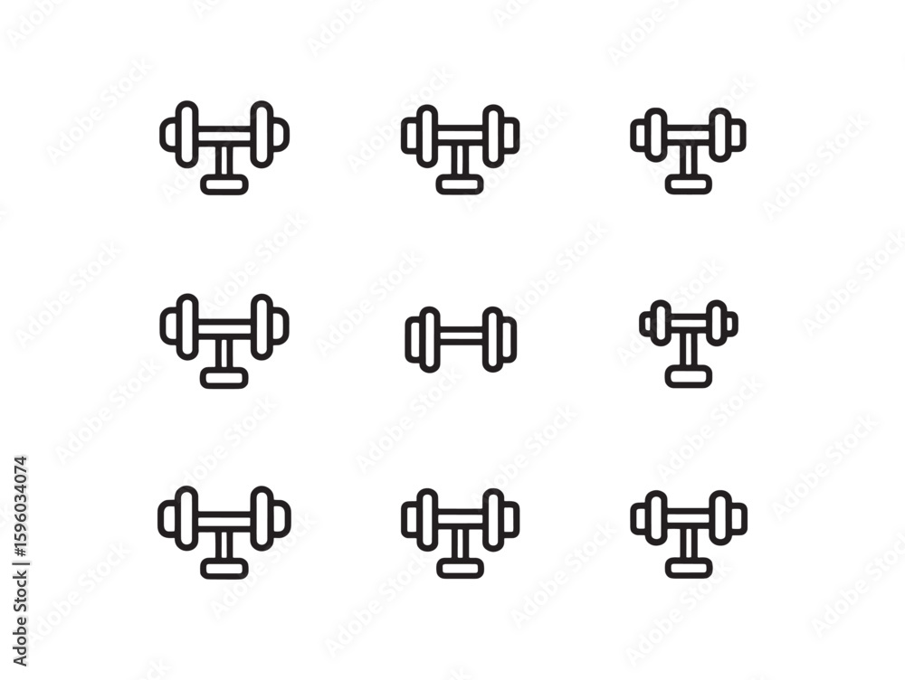 Dumbbell line art health and wellness Dumbbell line art health and wellness