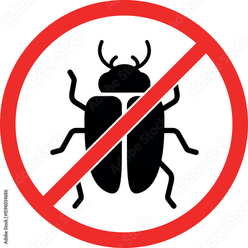 No bugs sign pest control insecticide warning symbol