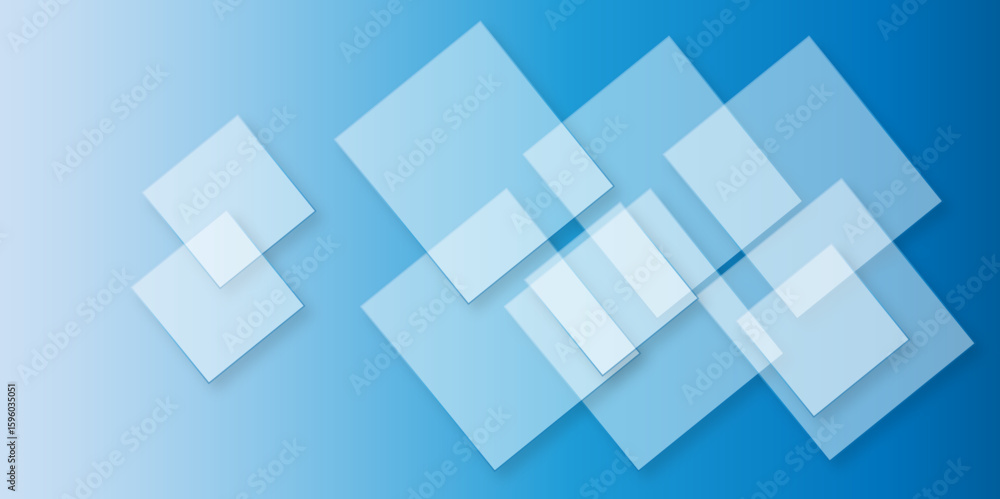 Fototapeta premium Abstract modern blue background with gradient colors and stylish line and square decorations for business presentation design. Abstract Blue Cube square, light and shade creative Background.